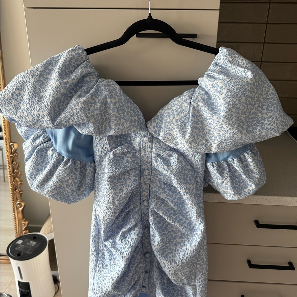 ASOS Light Blue Ruffled Mini Dress - Picture 2 of 4